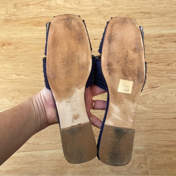 Lorena Paggi Slip on Sandal Mules Woman’s Size US 8.5 (39.5 EU) in Navy Blue - Picture 5 of 6